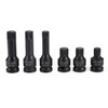6 Pcs 1/2" Drive Torx Driver Impact Socket Set, Chrome-Molybdenum