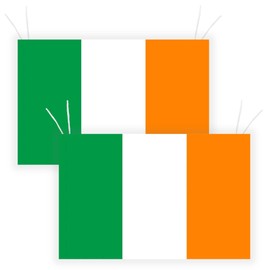 AKH® 2 x Republic of Ireland National Flag | 76cm x 50cm | Irish Tricolour Fabric Flag with Green White Orange | Durable Material for Indoor & Outdoor Use | St Patrick's Day Parades Sporting Events
