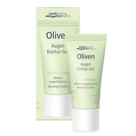 Olive Oil Eye Contour Gel – With Hyaluronic Acid & Caffeine – Reduces Eye Wrinkles – Soothes & Cools – medipharma cosmetics