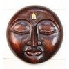G6 Collection Brown Wooden Moon Face Wall Art – Hand