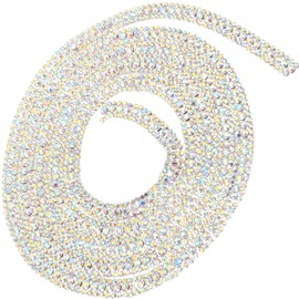 MAGICLULU 1bag Rhinestone Chain for Crafts Glass Rhinestone Trim for Decor for Nail Art Clothing Accessories and Special Occasions Silver Base Ab