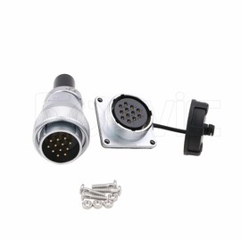 Eonvic WEIPU WS28 Connector Waterproof IP67 Metal Male Plug Female Square Socket Panel Mount Aviation Cable Connector (12Pin)