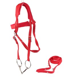 Horse Bridle, Adjustable Bridles for Horses with Reins Harness Headstalls with Soft Cushion Red