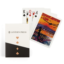Lantern Press Semaine d' Aviation De Lyon, Vintage Poster (52 Playing Cards, Poker Size Card Deck with Jokers)