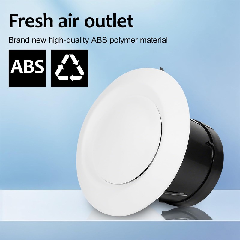 1pcs Round Ceiling Vent,100mm Round Ventilation Cover for Wall Ceiling,Plastic