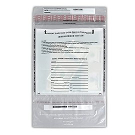 BankSupplies Tamper Evident Top Bottom Clear Transaction Bags - 12W x 10H - Case of 400 - Bank Deposit Bags - Twin Deposit Pockets - Dual Pouch - Faster Audit Process