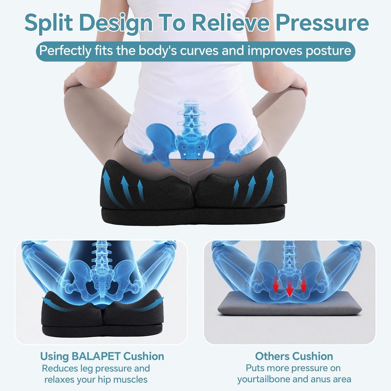 BALAPET Adjustable Bed Sore Cushions for Butt, 2-Layer Memory Foam