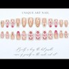 3D Flower Press on Nails Medium Almond OFDNE Pink Flower