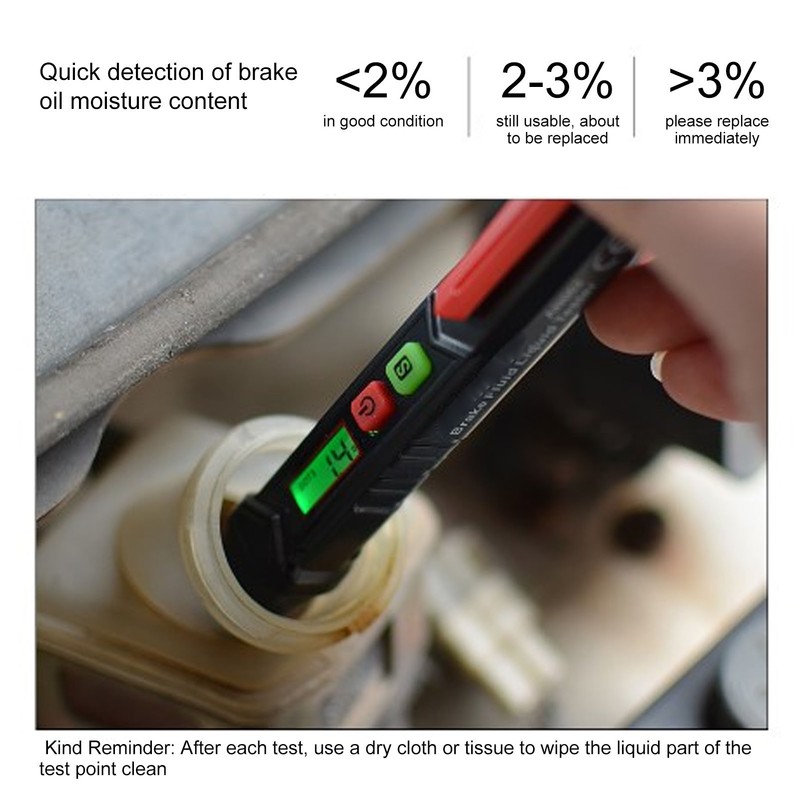 Brake Fluid Liquid Tester LCD Display Sound and Light Alarm