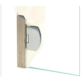 QIAO 【2Pieces】 Cabinet Glass Door Hinge Bathroom Clip Frameless Glass Door Cabinet Display Cabinet Cabinet Clip 90 Degree Hinge (Silver)