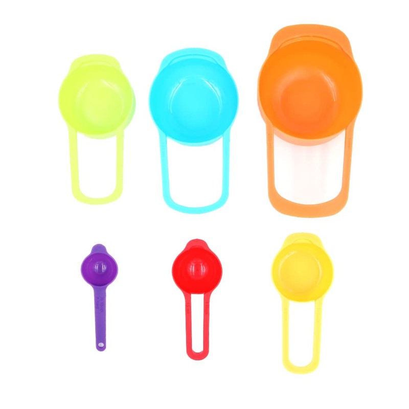 CENPEK 6Pcs Rainbow Measuring Spoon Set,Stackable Combination Measuring Cup Tools,