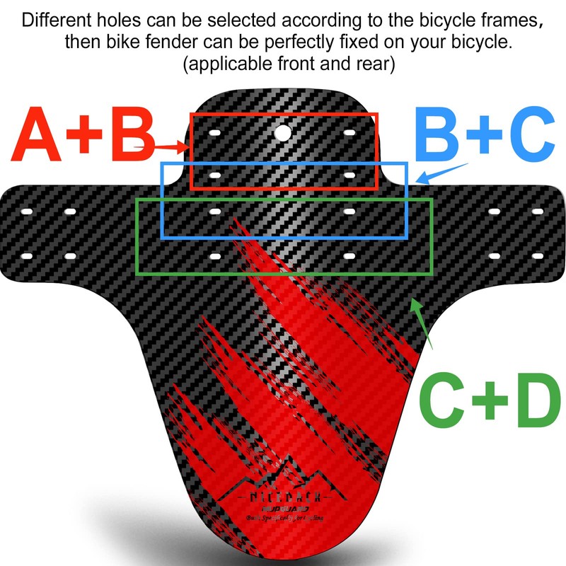 NICEDACK Bike Fender, Adjustable MTB Mud Guard, Front and Rear