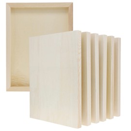 Bright Creations 6 Pack Unfinished 9x12 Wooden Canvas Boards for Painting, Crafts, Blank Deep Cradle (0.87 Inches Thick)