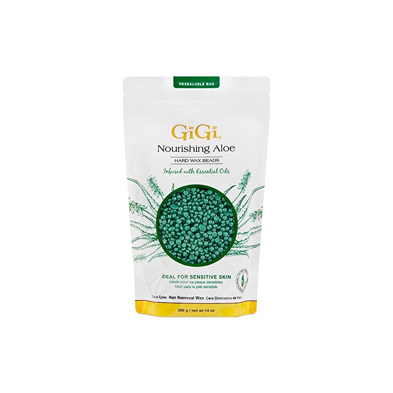 GiGi Nourishing Aloe Hard Wax Beads para depilación, 14 oz