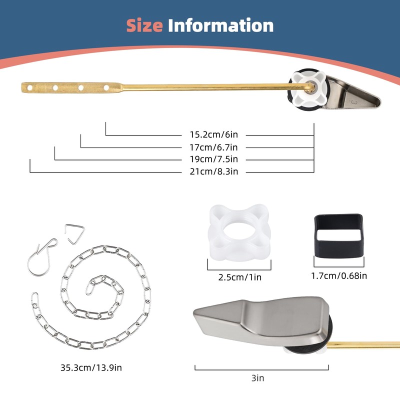 iFealClear Universal Toilet Handle Lever Flush Replacement, Front Mount Toilet