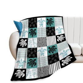 Sea Turtle Blanket Super Soft Warm Sea Turtle Fleece Throw Blanket Cozy Fluffy Sea Turtle Lightweight Flannel Gifts Blankets for Kids Adults 50"X40"