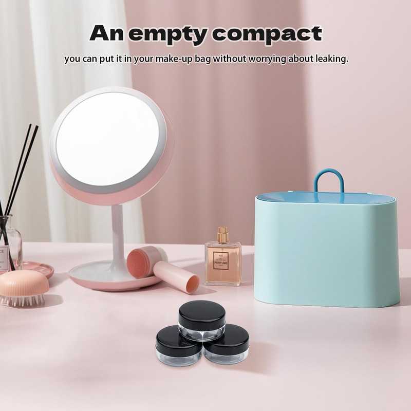 Roellgs Empty Sample Pots, 6 Pcs Empty Plastic Cosmetic Jars,