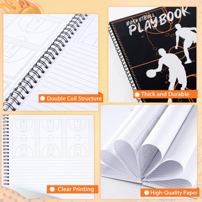 gisgfim Basketball Playbook Notebook 8.5x11 Inches Basketball Practice Planner Coaches