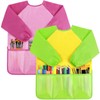 SOCOLER 2 Pack Kids Painting Apron, Toddler Art Smock Waterproof,Children