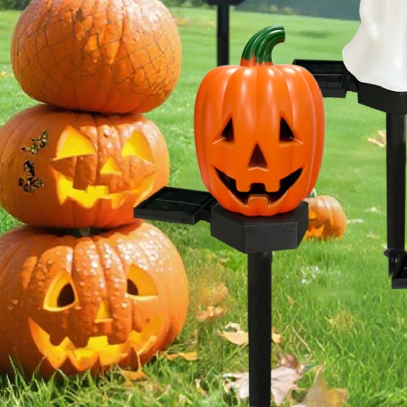 Solar Halloween Stake Light for Yard Decoration – Spooky Pumpkin,