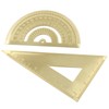 Cionyce Brass Mini Ruler Set,Triangle Ruler & Protractor & 4