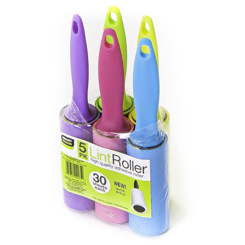 Smart Design Mini Lint Rollers – Set of 5, 150