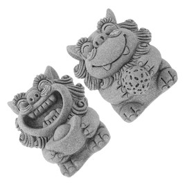 CAXUSD 2pcs Lion Statue Mini Lion Figurine Decorative Miniature Lion Model for Home Office