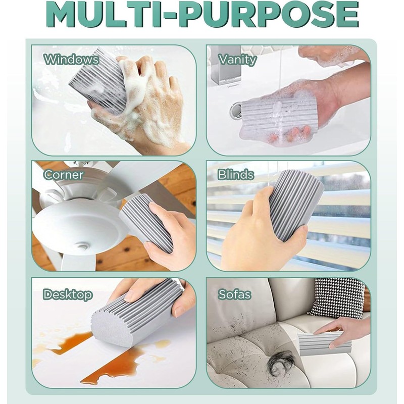 Dusting Sponge Duster, Grey Dust Cleaning Sponge, Reusable Household Cleaning