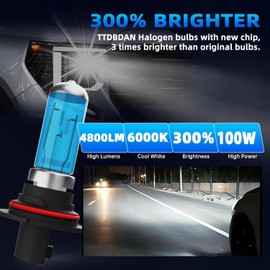 TTDBDAN Halogen Headlights Fit For Nissan Frontier 2005-2019 Headlight Bulbs,9007/HB5 High/Low Beam + H11 Fog Light Bright Light Combo,Plug And Play,Pack of 4 (Nissan Frontier 2005-2019)