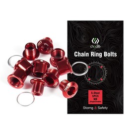 CNC CNCLOL Chainring Bolts M8 Singlespeed/Double Chainring Bolts 5 Pack Red