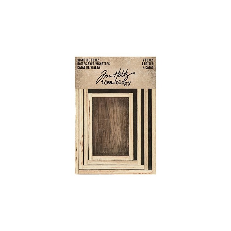 Advantus TH93279 Idea-Ology Wooden Vignette Boxes-Brown, Other, Multicoloured, 11.4x15.18x4.08 cm
