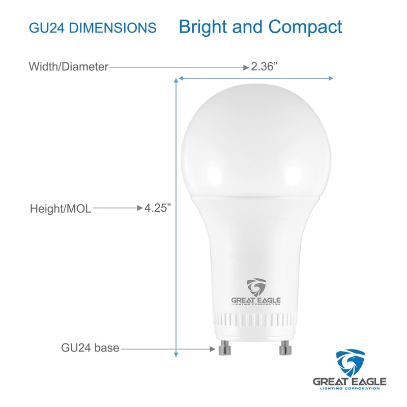 Great Eagle Lighting Corporation 40W GU24 LED Light Bulb, Dimmable,