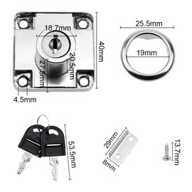 TXErfolg 2 Pack Furniture Lock Cylinder with Key Cupboard Drawer Zinc Alloy Cam Lock for Door Cabinet Mailbox Cupboard Drawer Locks