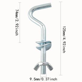 Pro Bamboo Kitchen 2PCS Hammock Hooks Heavy Duty Stand Outdoor Lounger Hooks Galvanized Iron 4.92x1.57 inches Rocking Chair Swing Hooks Hooks Hardware Accessories Iron Flower Basket Suspension Parts