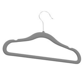RagaBasics, Set de 50 Ganchos de Terciopelo Color Gris para Niños, Perchas Metalicos de Alta Calidad con Rotacion 360°, Antideslizantes y Resistentes 
