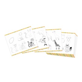 Janod - Step by Step Drawing - Learn to Draw - 20 Animal Models - Children's Drawing Kit - Learning to Draw and Concentrate - from 6 Years - J09155, White Black
