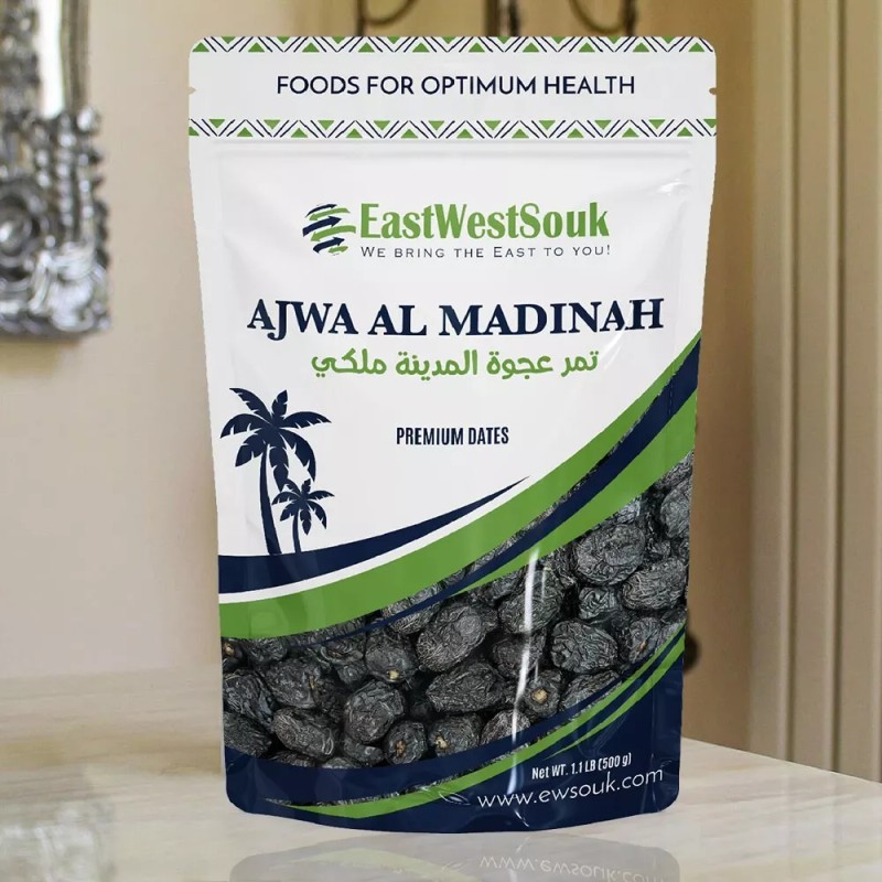 Al Madina Ajwa Dates - Premium Quality- 2.2lb (1000g)-Fiber-