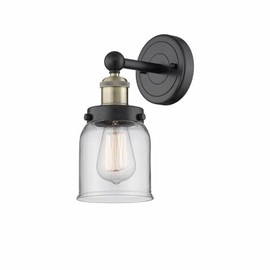 Innovations Lighting Bell - 1 Light Wall Sconce in Industrial Style-10 Inches Tall and 6.5 Inches Wide-Black Antique Brass Finish-Clear Glass