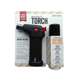 Bella Tavola Butane Torch with Fuel - MINI - Butane INCLUDED - CAMPING HIKING BBQ CIGARS