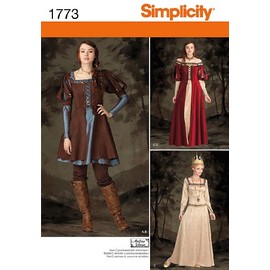 Simplicity 1773 Women's Medieval Dress Ren Faire Costume Sewing Pattern, Sizes 6-14
