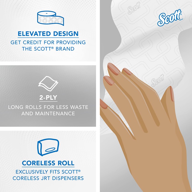 Scott Professional Coreless High-Capacity Jumbo Roll Bulk Toilet Paper (07006),