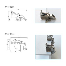 GEFONG 90 Degree Cabinet Flap Special Hinges with Hydraulic Damper for Kitchen RV Camper Van Motorhome Caravan Hanging Cabinet Doors Cupboard Wardrobe Furniture Door Folding Hinge 2 Pcs