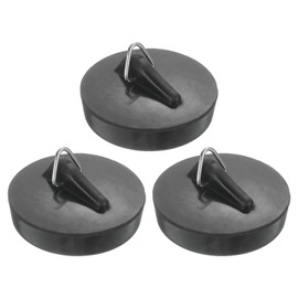 uxcell 3Pcs 1.57" Bathtub Drain Stopper, Universal Rubber Sink Cover Plug, Drain Cover Strainer Blocker for Home Bathroom Tub and Kitchen Sink, Black