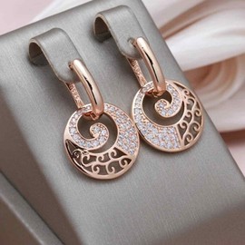 boutique Spectacular Unique Micro Pave Round Drop Earrings