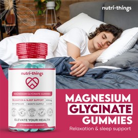 Magnesium Glycinate Gummies Adult - Mixed Berry Flavor, 400mg High Absorption Magnesium Chewable for Stress Relief, Sleep & Muscle Relaxation - Non-GMO, Gluten-Free - 60 Count, 30-Day Supply