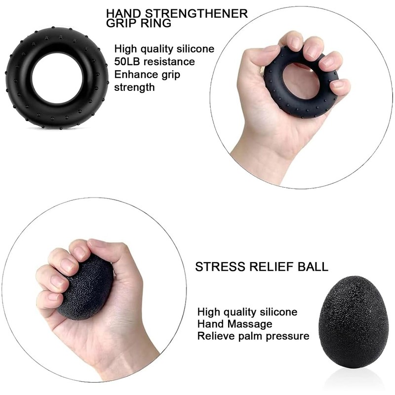 PACIOCEAN Grip Strength Trainer Kit (6 Pack), Counting Grip Strength,