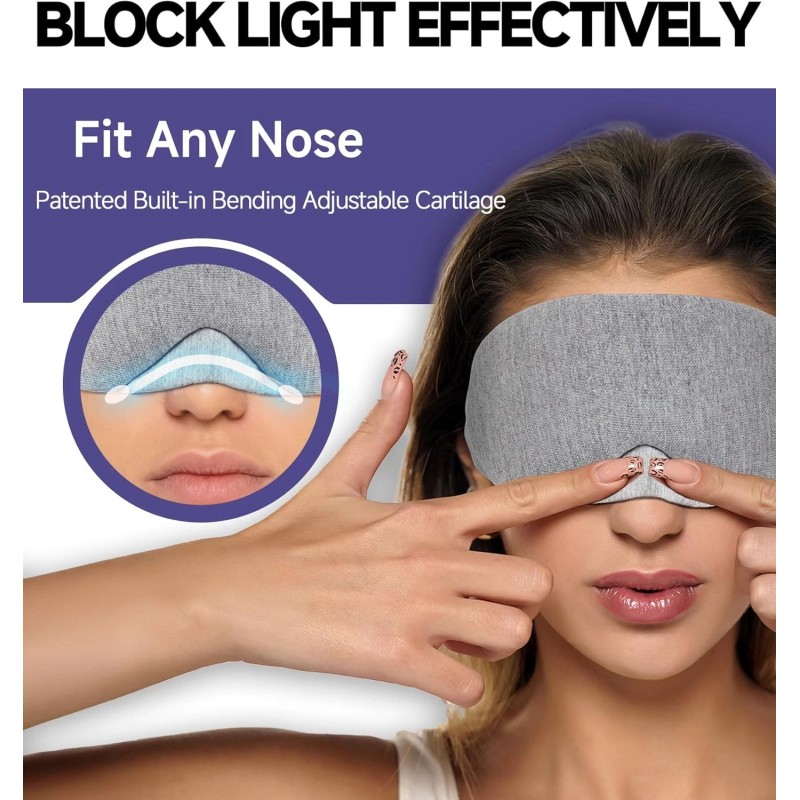 Mavogel Cotton Sleep Eye Mask - Updated Design Light Blocking
