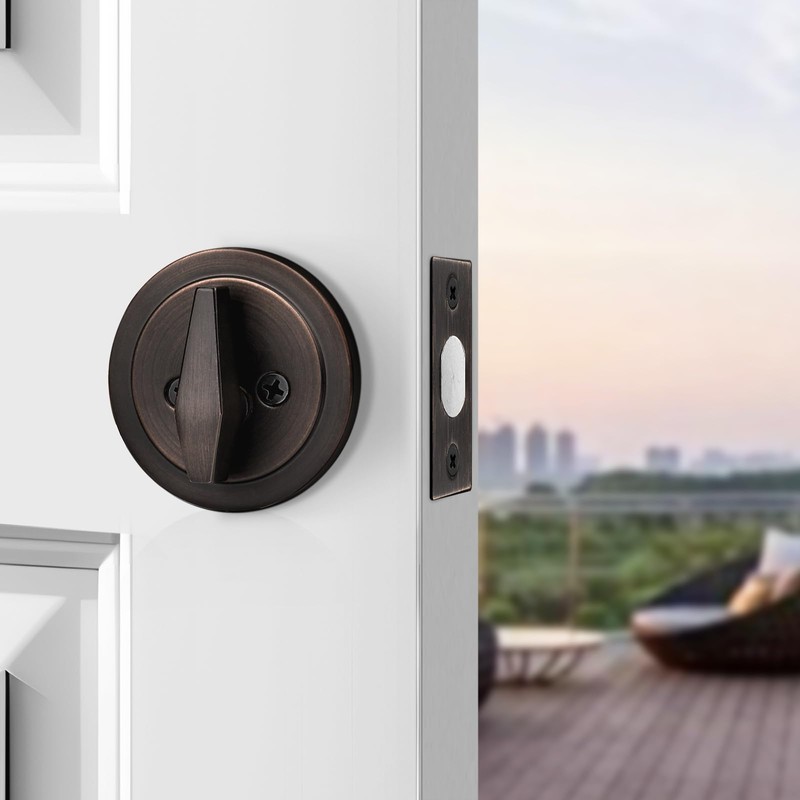 Probrico 4 Pack Oil Rubbed Bronze Single Cylinder Deadbolt Lock