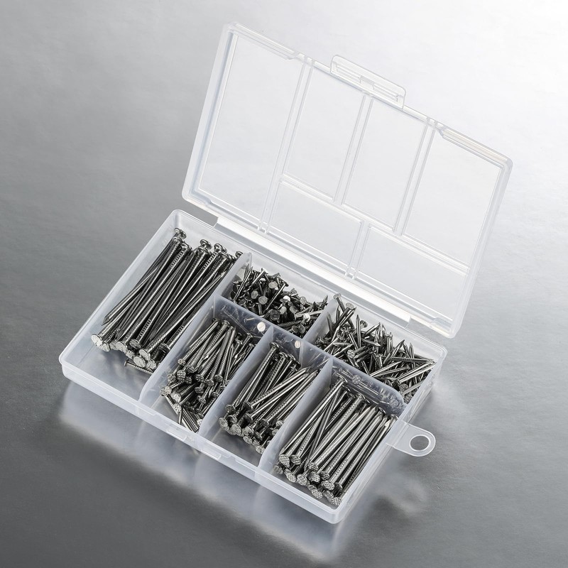 Wensilon 430pcs Stainless Steel 304 Nails Kit, Hanging Nails Kit,