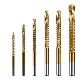 Bestgle 6 Piece Twist Drill Bit Set for Drill and Saw Made of HSS Titanium with High Speed Steel for Metalworking, Plastic, Wood